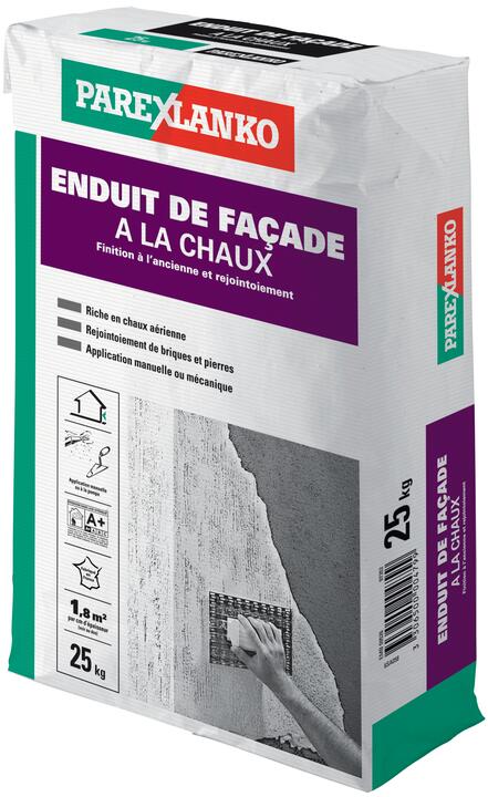 ENDUIT DE FACADE A LA CHAUX 25KG